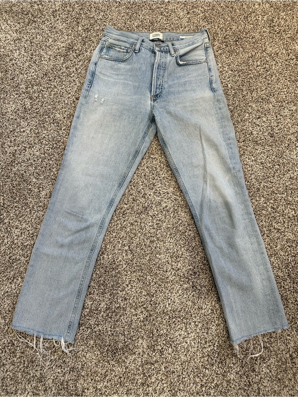 Citizens of Humanity Charlotte Crop Jeans Light Wash Raw Hem Size 24